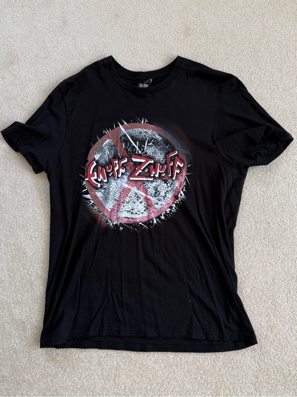 District Black Graphic T‑Shirt with Red and White Print